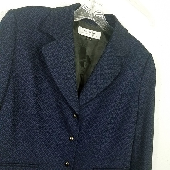 Tahari Women's Navy Blue French Shell Jacket Suit Coat Blazer - Picture 3 of 8